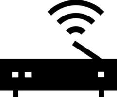 Wifi enrutador icono en negro y blanco color. vector