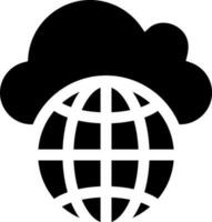 global nube icono en negro y blanco color. vector