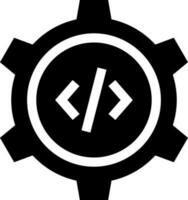 Glyph code setting icon or symbol. vector