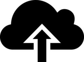 Cloud upload glyph icon or symbol. vector