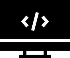Programing desktop glyph icon or symbol. vector