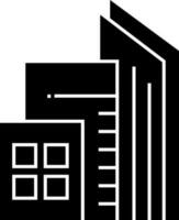 Illustration of Black and White building icon. vector