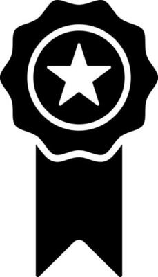 Star badge medal glyph icon in flat style.