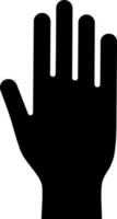 Stop or hand up icon in black color. vector