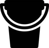 Black and White illustration of bucket icon. vector