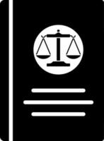 Illustration of law book glyph icon. vector