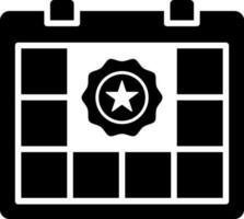 Black and White calendar icon in flat style. vector