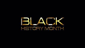 Loop Black History Month glitch gold text effect video