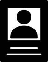 negro y blanco ilustración de usuario información tarjeta icono. vector