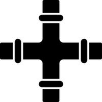 Pipe fitting glyph icon in flat  style. vector