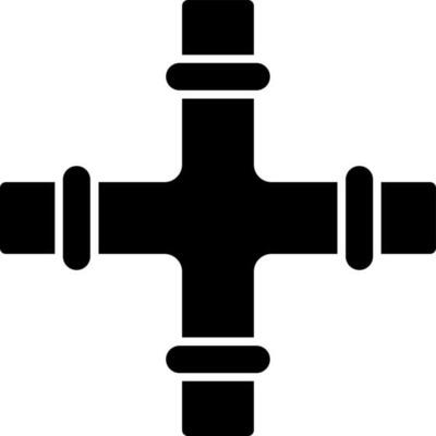 Pipe fitting glyph icon in flat  style.