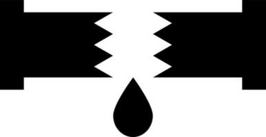 Flat style broken pipeline icon. vector