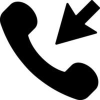 Incoming call icon in black color. vector