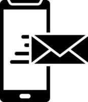 Mobile message or chatting glyph icon or symbol. vector