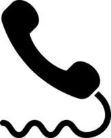 Phone receiver icon in black color. vector