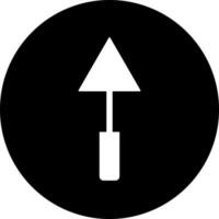 Black and White illustration of trowel icon. vector