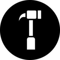 Black and White illustration of hammer icon. vector