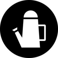 Black and White watering pot icon in flat style. vector