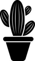 Opuntia cactus glyph icon in flat style. vector