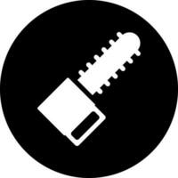 Chain saw icon in Black and White color. vector