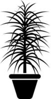 Dracaena spikes plant glyph icon in flat style. vector