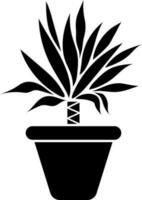yuca planta icono en negro y blanco color. vector