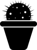 Mammillaria cactus glyph icon in flat style. vector