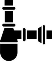 Glyph llustration of sewage siphon icon. vector