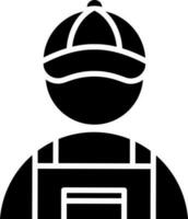 Black and White plumber icon in flat style. vector