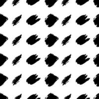 Seamless pattern with dark hand drawn scribble smear on white background. Abstract grunge texture. Vector illustration