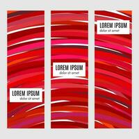 Set of abstract vertical header banners with curved lines and place for text. Colorful backgrounds for web design. Vector illustration