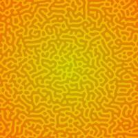 Yellow Turing reaction gradient background. Abstract diffusion pattern with chaotic shapes. Vector illustration.