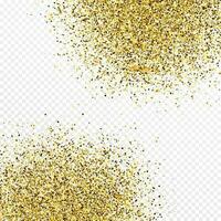 Gold glitter confetti backdrop isolated on white vector