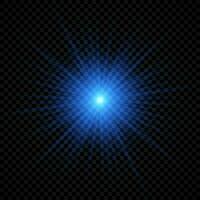 Light effect of lens flares. Blue glowing lights starburst effects with sparkles vector