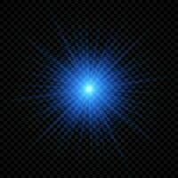 Light effect of lens flares. Blue glowing lights starburst effects with sparkles vector