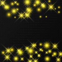 Gold backdrop with stars and dust sparkles isolated on dark vector