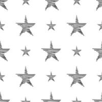 fondo transparente de estrellas de garabatos. estrellas dibujadas a mano negra sobre fondo blanco. ilustración vectorial vector