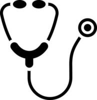 Stethoscope icon in Black and White color. vector