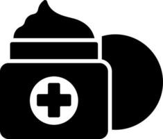 Black and White illustration of ointment cream container icon. vector