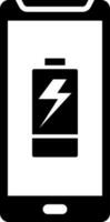 Flat style mobile battery charging icon. vector