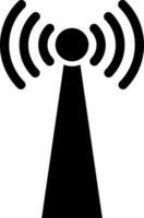 Signal tower icon in flat style. vector