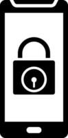 Mobile lock icon in flat style. vector