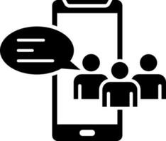 Online group chatting by smartphone icon. vector