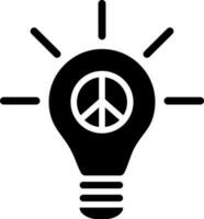 Encendiendo bulbo o paz idea icono en plano estilo. vector