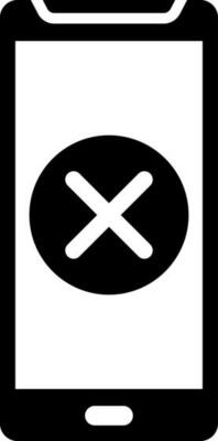 Delete mobile data glyph icon.