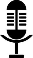 Flat style microphone in Black and White color. vector