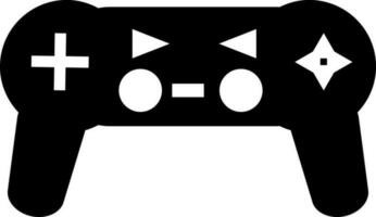 Black and white game controller in flat style. vector