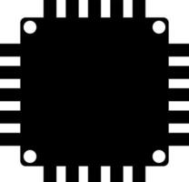 ilustración de un procesador chip en negro y blanco color. vector