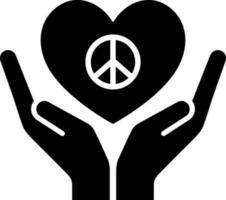 Human heart peaceful icon in flat style. vector