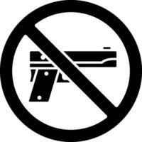 Vector illustration of no gun icon.